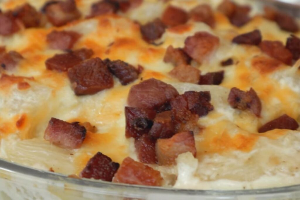 Mandioca Gratinada com Bacon